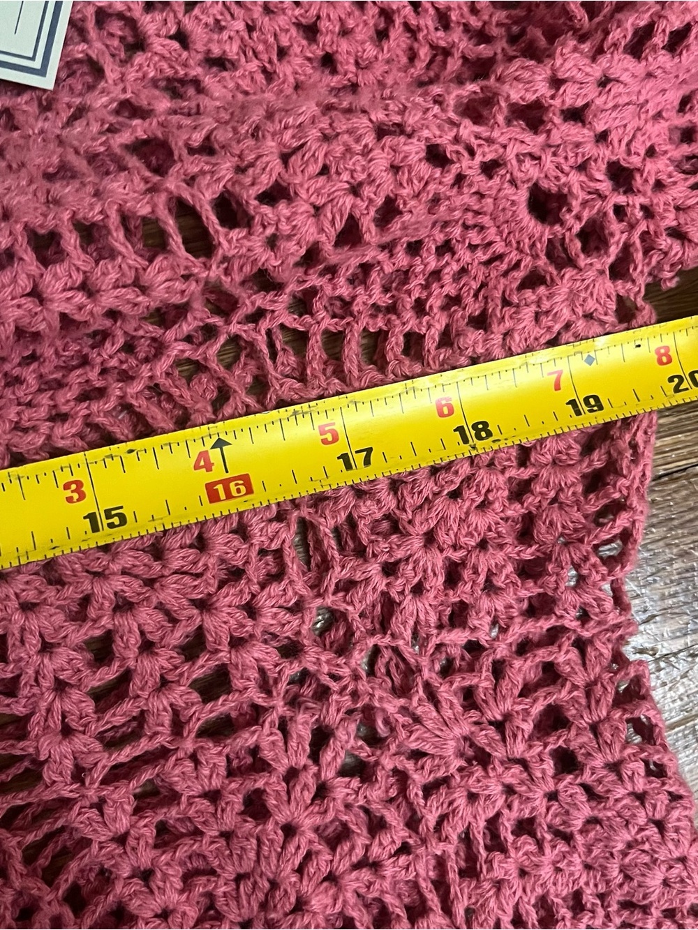 Y2k NWT Crochet cardigan ruffle sweater Rose mauve L boho cowgirl - Picture 7 of 8